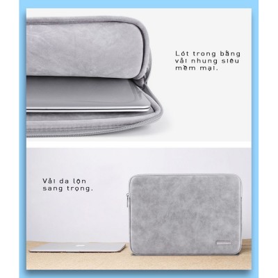 Túi Chống Sốc Da Macbook Canvas Artisan