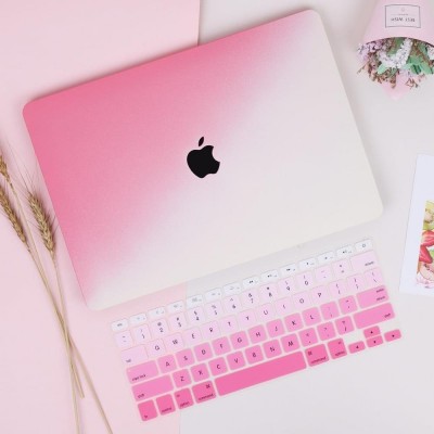 Combo Case Ốp Macbook & Phủ Phím Hồng Ombre