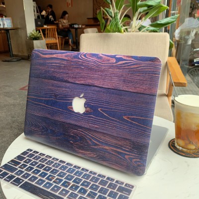 Combo Case Ốp Macbook Gỗ Xanh Đen & Phủ Phím