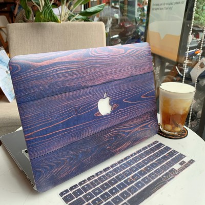 Combo Case Ốp Macbook Gỗ Xanh Đen & Phủ Phím