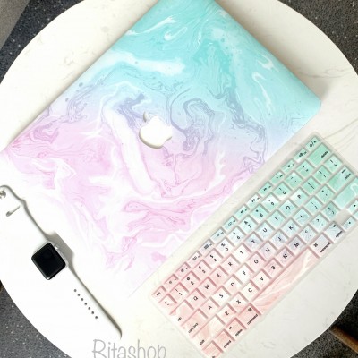 Combo Case Ốp Macbook Xanh Hồng New & Phủ Phím
