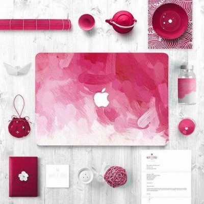 Combo Case Ốp Macbook Vệt Hồng & Phủ Phím