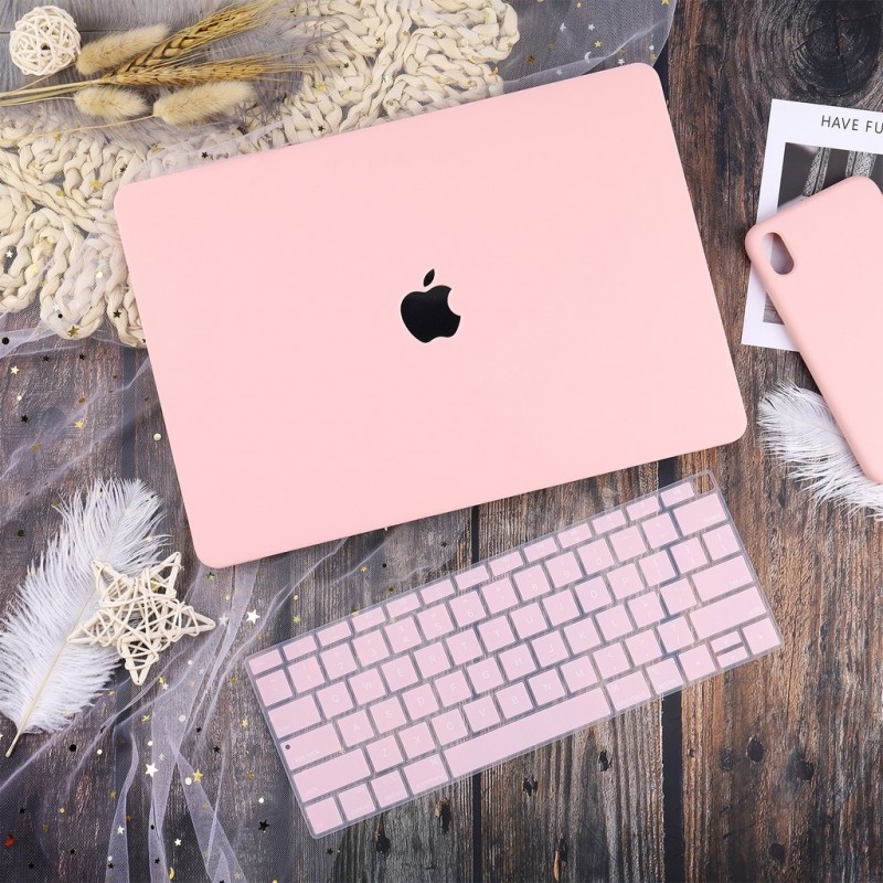 Combo Case Ốp Macbook & Phủ Phím Hồng Pastel