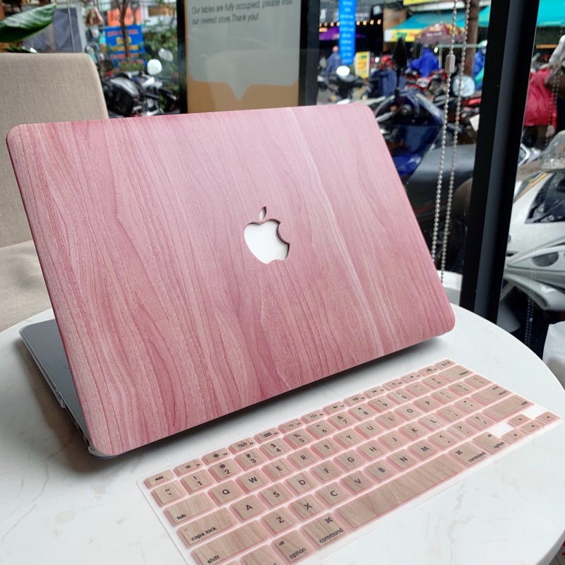 Combo Case Ốp Macbook Gỗ Hồng & Phủ Phím