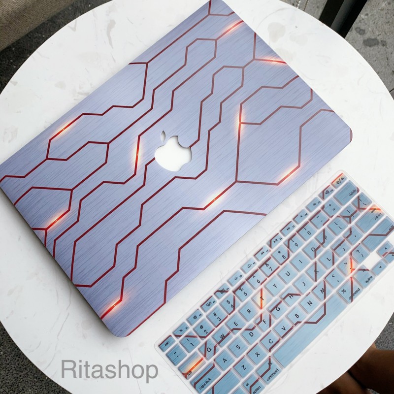 Combo Case Ốp Macbook Xám Đèn & Phủ Phím