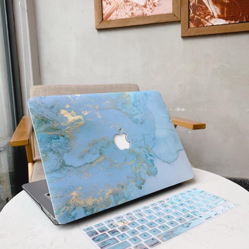 Combo Case Ốp Macbook Vân Đá Xanh & Phủ Phím